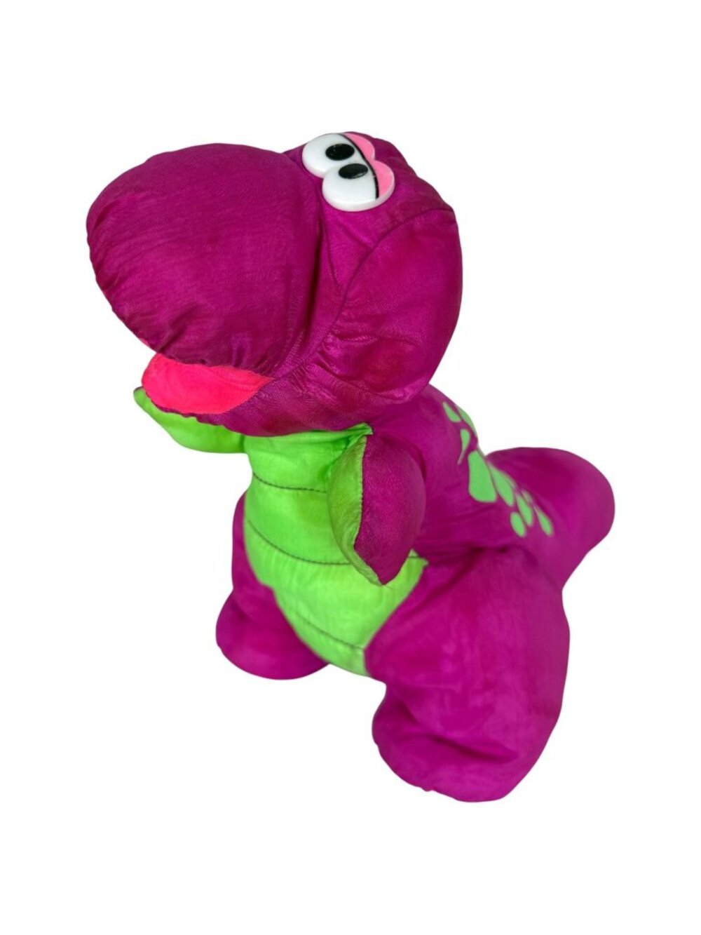 Vintage 1992 Fisher Price Puffalump Dino Roars Dinosaur Purple Plush T-Rex Green